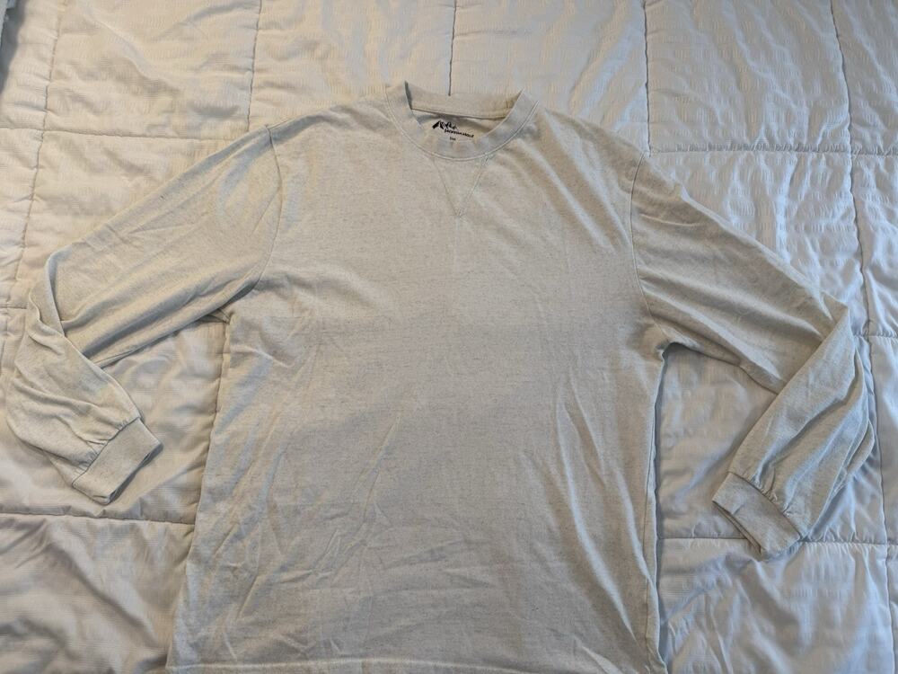 Jackson Hole Cream Men's Long Sleeve Basic Shirt Large Beige Casual Classic